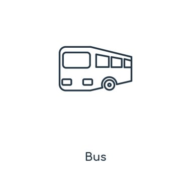 modaya uygun bir tasarım tarzı otobüs simgesi. Beyaz arka plan üzerinde izole otobüs simgesi. Otobüs vektör simgesi basit ve modern düz simgesi web sitesi, mobil, logo, app, UI. otobüs simge vektör çizim, Eps10.