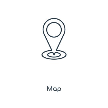 harita simgesi modaya uygun bir tasarım tarzı. harita simgesi beyaz arka plan üzerinde izole. Harita vektör simgesi basit ve modern düz simgesi web sitesi, mobil, logo, app, UI. harita simge vektör çizim, Eps10.