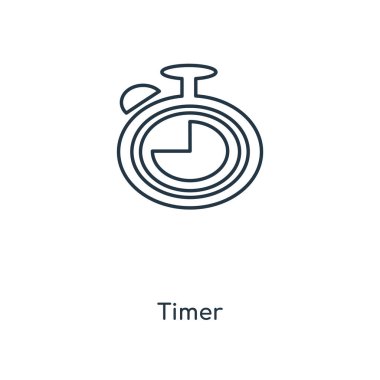 modaya uygun bir tasarım tarzı Zamanlayıcı simgesi. Beyaz arka plan üzerinde izole Zamanlayıcı simgesi. Zamanlayıcı vektör simgesi basit ve modern düz simgesi web sitesi, mobil, logo, app, UI. Zamanlayıcı simgesi vektör çizim, Eps10.