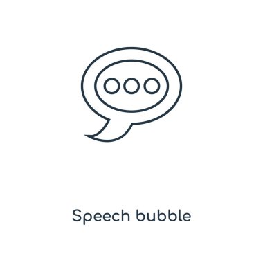 Konuşma kabarcık kavramı satırı simgesi. Doğrusal konuşma kabarcık kavramı anahat simgesi tasarım. Bu basit öğe resimde web ve mobil UI/Ux için kullanılabilir.