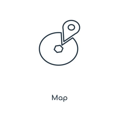 harita simgesi modaya uygun bir tasarım tarzı. harita simgesi beyaz arka plan üzerinde izole. Harita vektör simgesi basit ve modern düz simgesi web sitesi, mobil, logo, app, UI. harita simge vektör çizim, Eps10.