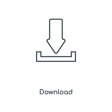 Download Icon modaya uygun bir tasarım tarzı. Beyaz arka plan üzerinde izole simgesini indirin. download vektör simgesi basit ve modern düz simgesi web sitesi, mobil, logo, app, UI. indir simge vektör çizim, Eps10.