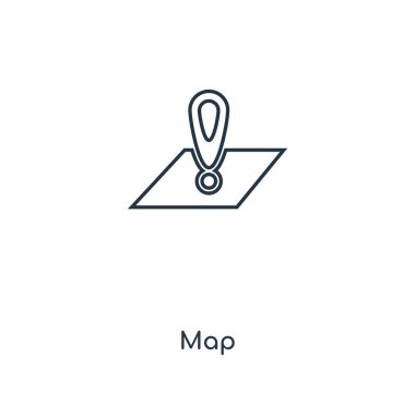 harita simgesi modaya uygun bir tasarım tarzı. harita simgesi beyaz arka plan üzerinde izole. Harita vektör simgesi basit ve modern düz simgesi web sitesi, mobil, logo, app, UI. harita simge vektör çizim, Eps10.