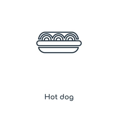 Sosisli sandviç simgesi modaya uygun bir tasarım tarzı. Sosisli sandviç simgesi beyaz arka plan üzerinde izole. Sosisli sandviç vektör simgesi basit ve modern düz simgesi web sitesi, mobil, logo, app, UI. Sosisli sandviç simge vektör çizim, Eps10.