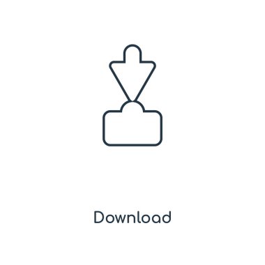 Download Icon modaya uygun bir tasarım tarzı. Beyaz arka plan üzerinde izole simgesini indirin. download vektör simgesi basit ve modern düz simgesi web sitesi, mobil, logo, app, UI. indir simge vektör çizim, Eps10.