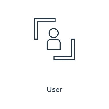 modaya uygun bir tasarım tarzı Kullanıcı simgesi. Kullanıcı simgesi beyaz arka plan üzerinde izole. Kullanıcı vektör simgesi basit ve modern düz simgesi web sitesi, mobil, logo, app, UI. Kullanıcı simge vektör çizim, Eps10.