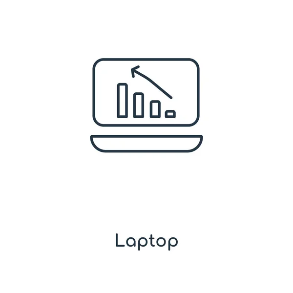 Ícone Laptop Estilo Design Moderno Ícone Laptop Isolado Fundo Branco —  Vetores de Stock