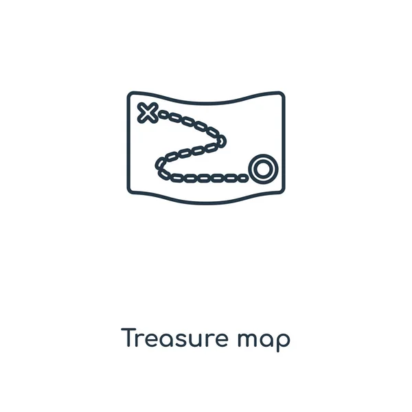 Treasure Karta Ikon Trendig Designstil Treasure Kartikon Isolerad Vit Bakgrund — Stock vektor