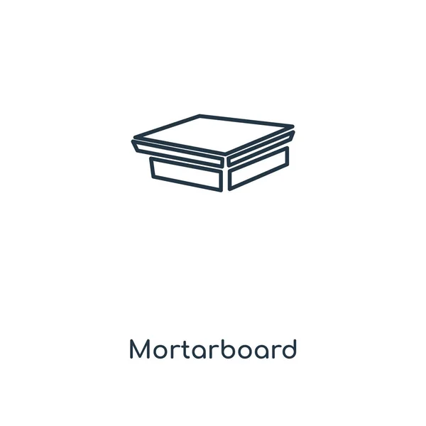 Mortarboard Ikone Trendigen Design Stil Mortarboard Symbol Isoliert Auf Weißem — Stockvektor