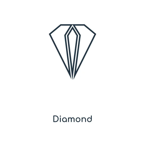 Diamantikonen Trendig Designstil Diamantikonen Isolerad Vit Bakgrund Diamond Vektor Ikonen — Stock vektor