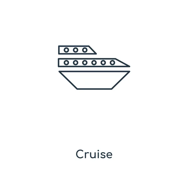 Kryssning Ikonen Trendig Designstil Kryssning Ikonen Isolerad Vit Bakgrund Cruise — Stock vektor