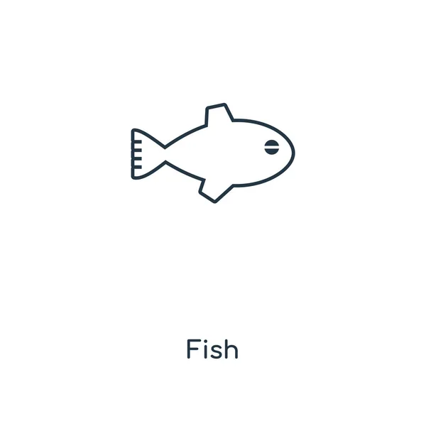Fisch Ikone Trendigen Design Stil Fisch Symbol Isoliert Auf Weißem — Stockvektor