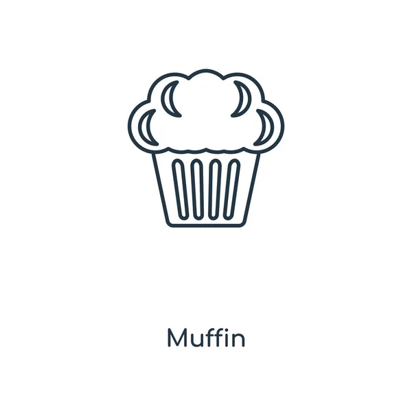 Muffin Ikonen Trendig Designstil Muffin Ikonen Isolerad Vit Bakgrund Muffin — Stock vektor