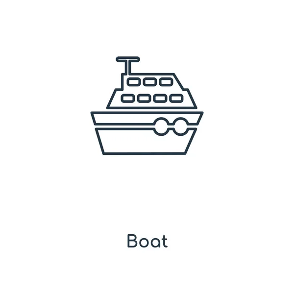 Båt Symbolen Trendig Designstil Båt Ikonen Isolerad Vit Bakgrund Båten — Stock vektor