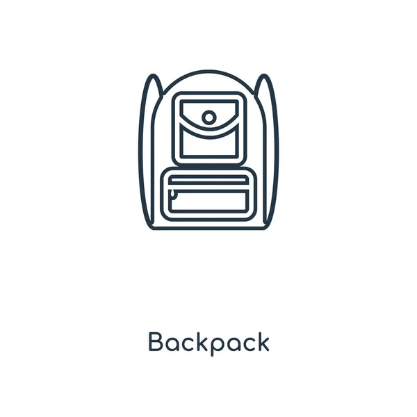 トレンディなデザイン スタイルのバックパック アイコン 白い背景で隔離のバックパック アイコン バックパックの Web サイト アプリ ベクトル — ストックベクタ