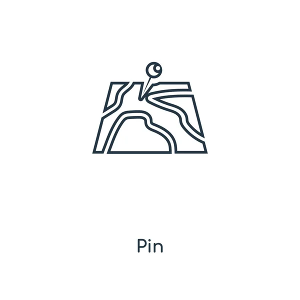 Ikona Pin Modny Styl Pin Ikona Białym Tle Pin Ikona — Wektor stockowy