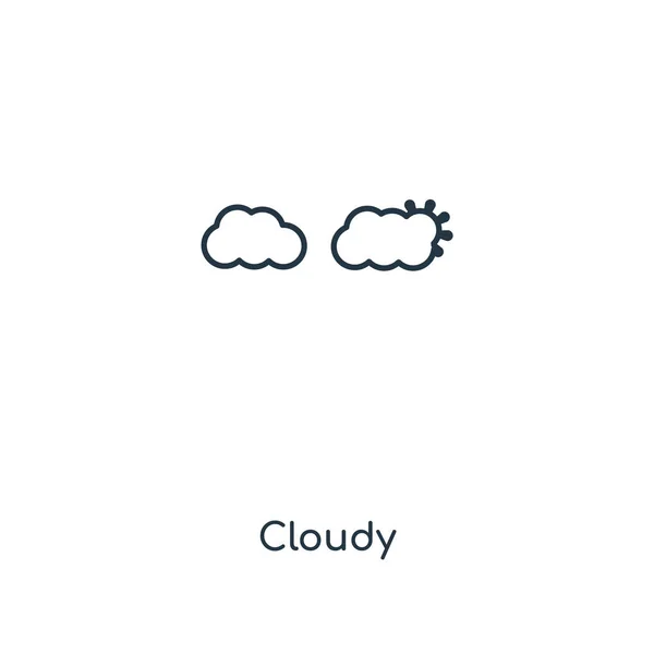 Trübe Ikone Trendigen Design Stil Bewölktes Symbol Isoliert Auf Weißem — Stockvektor