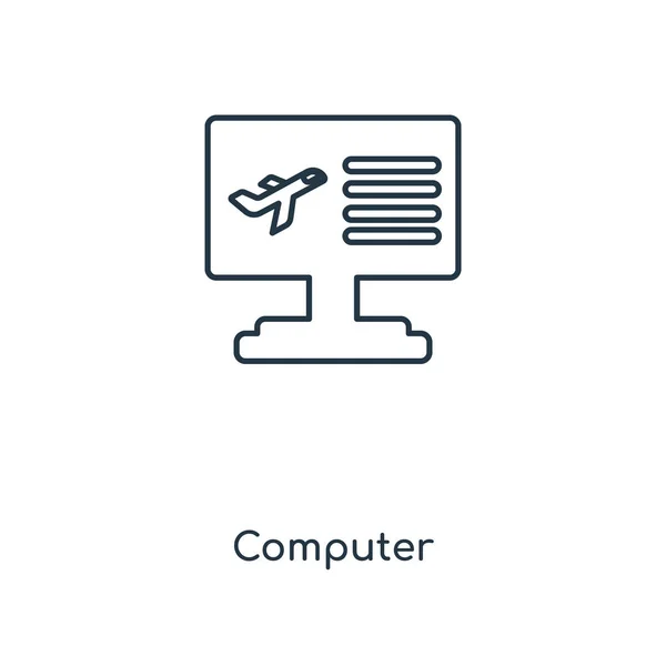 Computer Ikone Trendigen Design Stil Computersymbol Isoliert Auf Weißem Hintergrund — Stockvektor