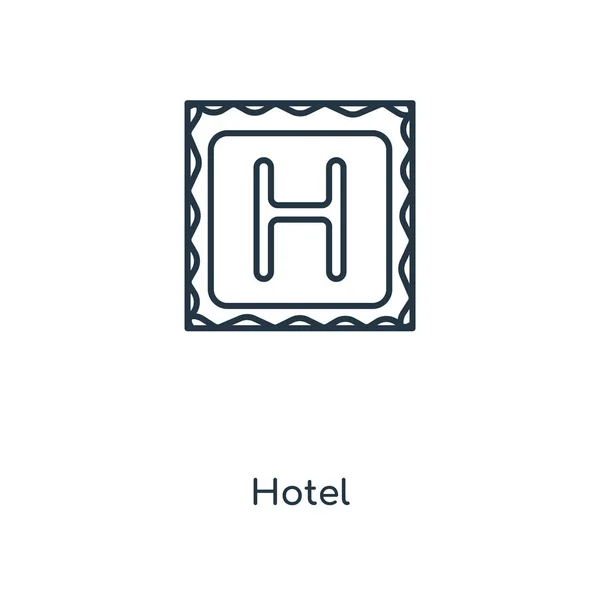 ホテルのトレンディなデザイン スタイルのアイコン ホテル アイコンは 白い背景で隔離 ホテルの Web サイト アプリ ベクトル — ストックベクタ