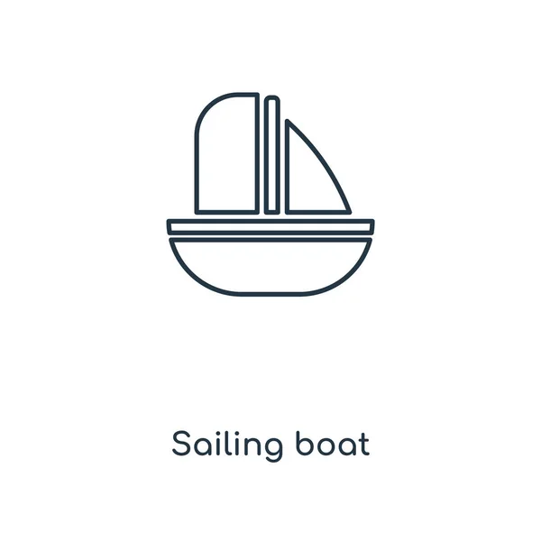 Modaya Uygun Bir Tasarım Tarzı Yelkenli Tekne Simgesi Yelkenli Tekne — Stok Vektör
