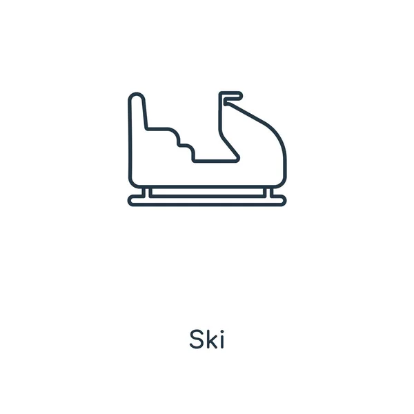 Икона Лыж Модном Стиле Дизайна Лыжный Значок Белом Фоне Иконка — стоковый вектор
