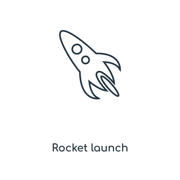 Rocket Launch Ikonen Trendig Designstil Raket Startikonen Isolerad Vit Bakgrund — Stock vektor