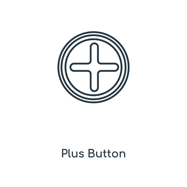 プラス トレンディなデザイン スタイルのボタン アイコン プラス白い背景に分離されたボタン アイコン プラスのボタン ベクトル アイコン シンプルでモダンなフラット記号 — ストックベクタ