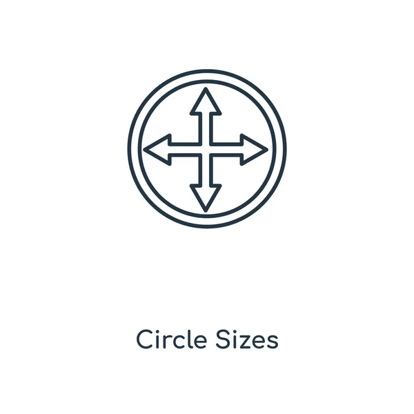 Kreisgrößen Symbol Trendigen Design Stil Kreisgrößen Symbol Isoliert Auf Weißem — Stockvektor