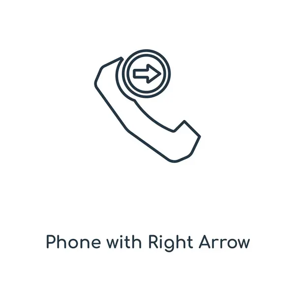 Phone Right Arrow Concept Line Icon Linear Phone Right Arrow — Stock Vector