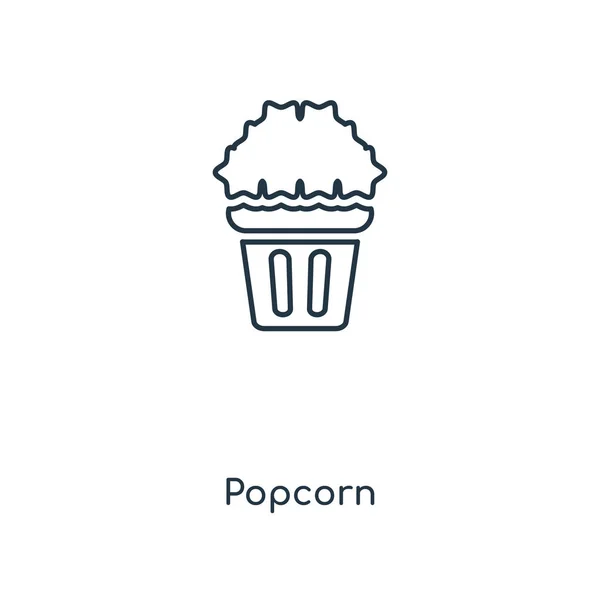 Popcorn Ikone Trendigen Design Stil Popcorn Symbol Isoliert Auf Weißem — Stockvektor