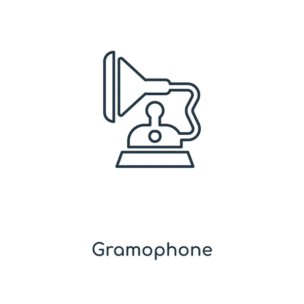 Gramophone Ikona Modny Styl Gramophone Ikona Białym Tle Gramophone Ikona — Wektor stockowy