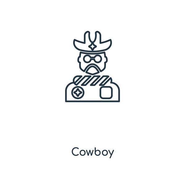 Cowboy Ikon Trendi Design Stílusban Cowboy Ikon Elszigetelt Fehér Background — Stock Vector