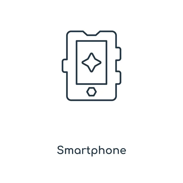 Smartphone Ikonen Trendig Designstil Smartphone Ikonen Isolerad Vit Bakgrund Smartphone — Stock vektor