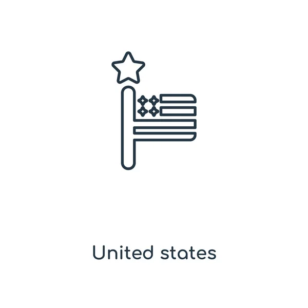 Icono Estados Unidos Estilo Diseño Moda Estados Unidos Icono Aislado — Vector de stock