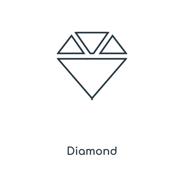 Diamant Ikone Trendigen Design Stil Diamant Symbol Isoliert Auf Weißem — Stockvektor