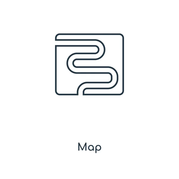 Ikonę Mapy Modny Styl Mapa Białym Tle Białym Tle Mapę — Wektor stockowy