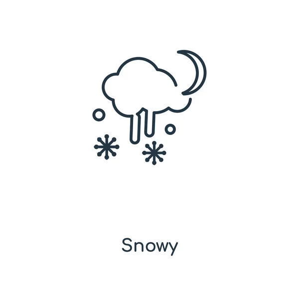 Snöiga Ikonen Trendig Designstil Snöiga Ikonen Isolerad Vit Bakgrund Snöiga — Stock vektor