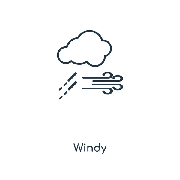 Ветреный Значок Модном Стиле Дизайна Ветреная Иконка Белом Фоне Ветреный — стоковый вектор