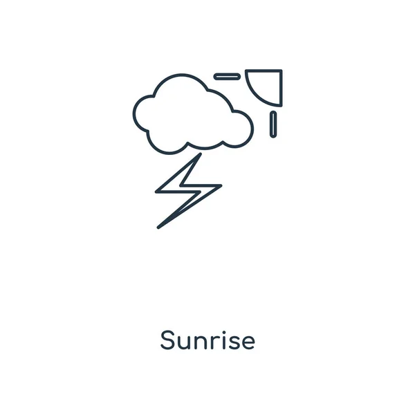Wschód Słońca Ikona Modny Styl Wschód Słońca Ikona Białym Tle — Wektor stockowy
