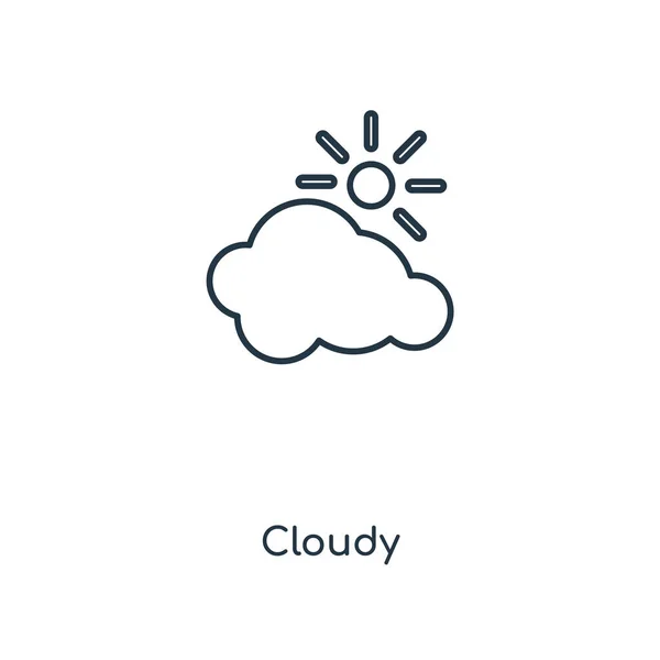 Trübe Ikone Trendigen Design Stil Bewölktes Symbol Isoliert Auf Weißem — Stockvektor