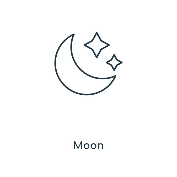 Икона Луны Модном Стиле Дизайна Иконка Луны Выделена Белом Фоне — стоковый вектор