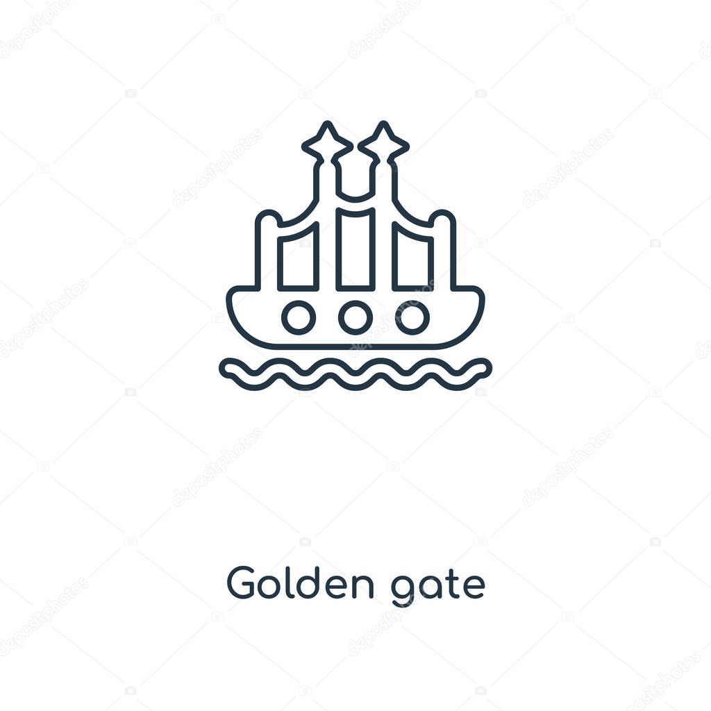 golden gate icon in trendy design style. golden gate icon isolated on white background. golden gate vector icon simple and modern flat symbol for web site, mobile, logo, app, UI. golden gate icon vector illustration, EPS10.