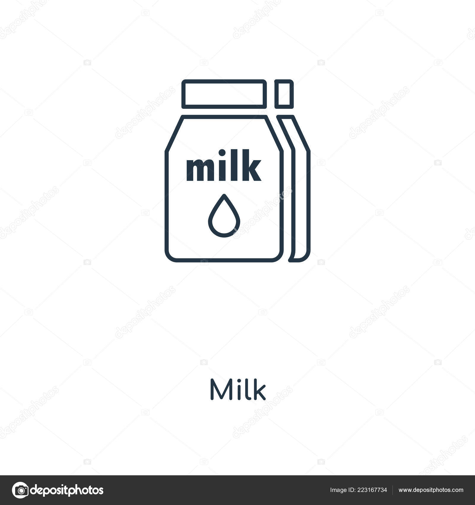 Milk Icon Trendy Design Style Milk Icon Isolated White Background Vector Image By C Topvectorstock Vector Stock