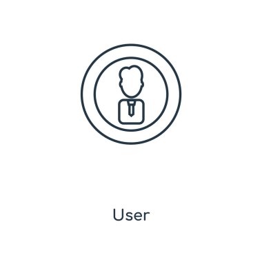 modaya uygun bir tasarım tarzı Kullanıcı simgesi. Kullanıcı simgesi beyaz arka plan üzerinde izole. Kullanıcı vektör simgesi basit ve modern düz simgesi web sitesi, mobil, logo, app, UI. Kullanıcı simge vektör çizim, Eps10.
