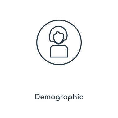 modaya uygun bir tasarım tarzı demografik simgesi. Beyaz arka plan üzerinde izole demografik simgesi. demografik vektör simgesi basit ve modern düz simgesi web sitesi, mobil, logo, app, UI. demografik simge vektör çizim, Eps10.