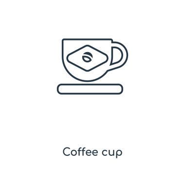 Kahve Kupası simgesi modaya uygun bir tasarım tarzı. Kahve Kupası simgesi beyaz arka plan üzerinde izole. Kahve Kupası vektör simgesi basit ve modern düz simgesi web sitesi, mobil, logo, app, UI. Kahve Kupası simge vektör çizim, Eps10.