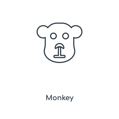 modaya uygun bir tasarım tarzı maymun simgesi. Beyaz arka plan üzerinde izole maymun simgesi. maymun vektör simgesi basit ve modern düz simgesi web sitesi, mobil, logo, app, UI. maymun simge vektör çizim, Eps10.