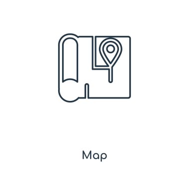 harita simgesi modaya uygun bir tasarım tarzı. harita simgesi beyaz arka plan üzerinde izole. Harita vektör simgesi basit ve modern düz simgesi web sitesi, mobil, logo, app, UI. harita simge vektör çizim, Eps10.