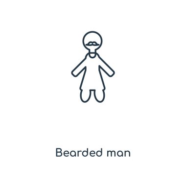 modaya uygun bir tasarım stili simgesini sakallı adam. Beyaz arka plan üzerinde izole sakallı adam simgesi. sakallı adam vektör simgesi basit ve modern düz simgesi web sitesi, mobil, logo, app, UI. sakallı adam simge vektör çizim, Eps10.