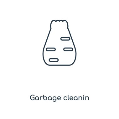 modaya uygun bir tasarım stili simgesini cleanin çöp. Beyaz arka plan üzerinde izole simgesi cleanin çöp. vektör simgesi basit ve modern düz simgesi web sitesi, mobil, logo, app, cleanin çöp UI. Çöp simge vektör çizim, Eps10 cleanin.